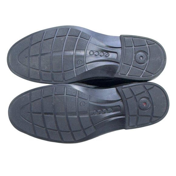 Ecco Men’s Shoes Black Leather Laced Oxfords Size 10 - Picture 7 of 11